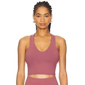 Alo Airbrush Real Bra tank in burgundy truffle
